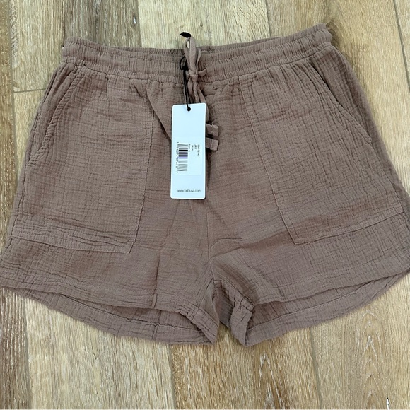 Bobi Los Angeles Women’s Java Beach Gauze Pull-On Shorts with Pockets Size S NWT - Picture 2 of 9